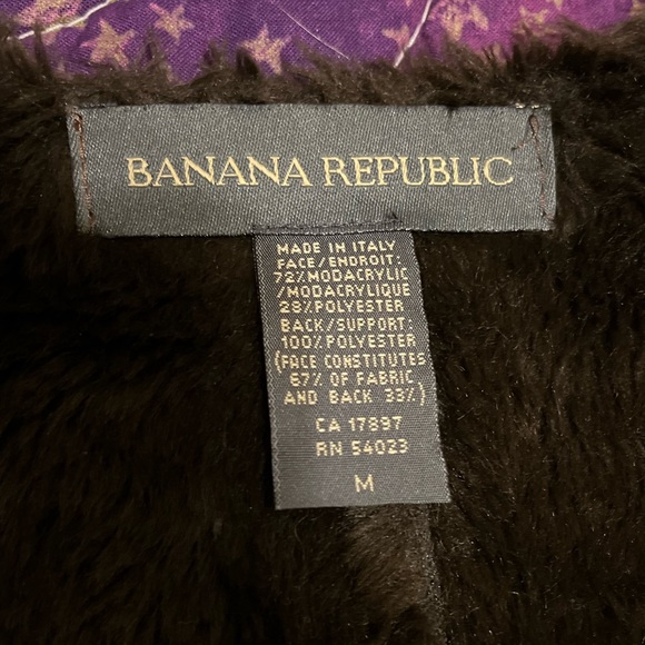 Banana Republic AS NEW vintage Y2K faux shearling cropped jacket ~ Size Medium - Picture 2 of 4